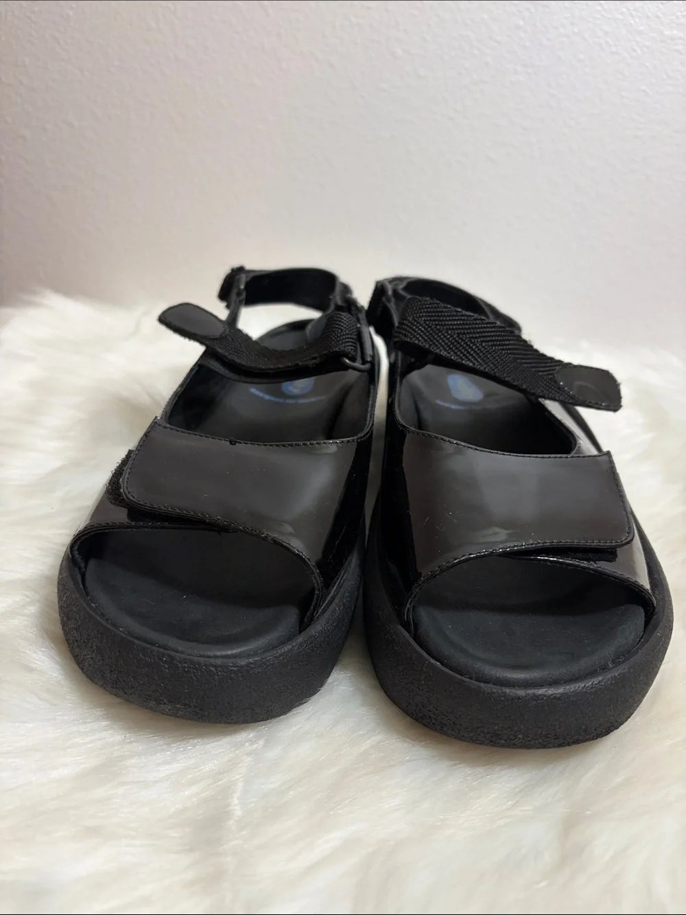Black Patent Mary Jane Platform Sandals